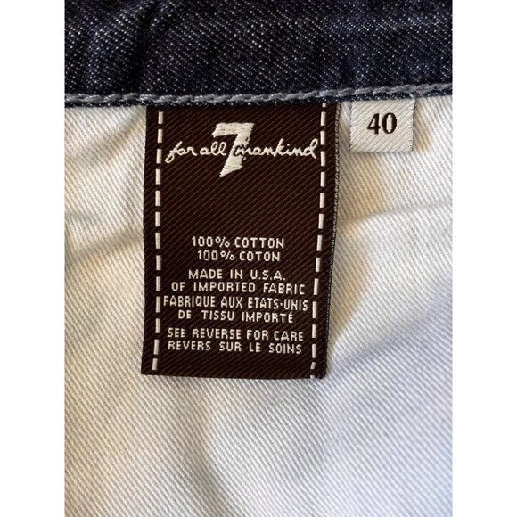 7 For All Mankind Men’s Jared Straight Leg Jeans Size 40x35 Dark Wash Denim USA - Picture 5 of 10